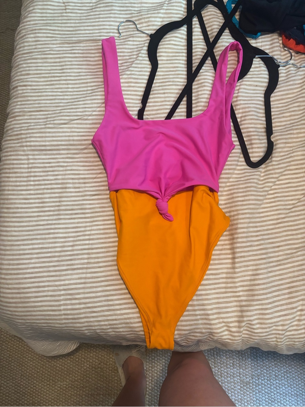 Lovers & Friends Colorblock Pink and Orange One-Piece Swimsuit